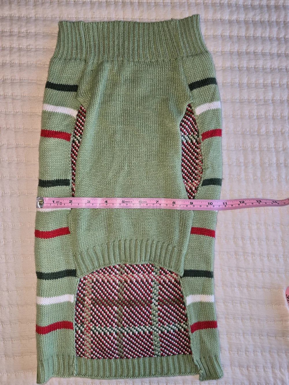 Plaid Knit Dog Sweater in Festive Holiday Colors. Xmas Photos!!!!